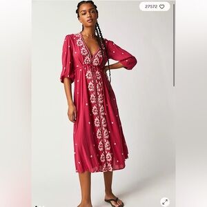 Free People Embroidered Fable Mini Dress-extra small